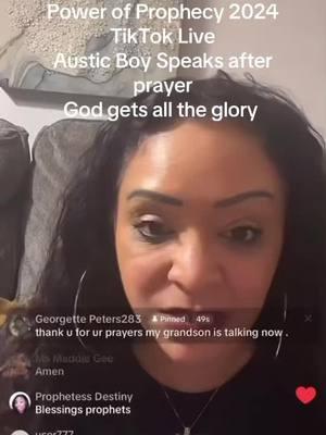 Power of Prophecy 2024 TikTok Live Austic Boy Speaks after prayer God gets all the glory #fyp #trending #christiantiktok #viralvideo #global #globalprophetesssuely #trendingvideo #viraltiktok #powerofgod #healing join us for our TikTok lives with Prophetess Suely all are welcome 🙏