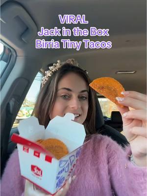 VIRAL Jack in the Box Birria Tiny Tacos 🌮❤️💜 #jackingthebox #jackintheboxdrivethru #jackintheboxtacos #tacos #birriatacos #fastfood #viralfood 