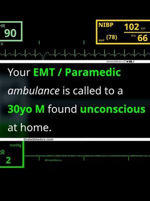 💊🤤🤔 Your EMT / Paramedic ambulance is called to an unconscious 30-year-old male found unconscious in his bed at home. There are reports of alcohol and recreational drug use that day, but no specifics. He was last seen normal 45min prior to your arrival. How will you manage this patient? 🎉 Bonus Questions: 🚒 BLS: What is this pts GCS? 🚑 ALS: Prior to administration of medications, what should be addressed first, and why? 🚁 CC/Flight: What differences in care for a pt naive to the most likely substance here vs. one regularly exposed to them are there? All EKG recordings are from the EKG rhythm generator on my website (LII rhythms only for now, 12Ls are in beta and coming soon), be sure to check it out for more software generated #ECG practice! (Link in bio.) #EMS #emstok #paramedic #paramedicsoftiktok #medic #medicsoftiktok #flightmedic #criticalcareparamedic #paramedicstudent #paramedicschool #emta #emtb #emt #emtlife #emtsoftiktok #emtstudent #emtschool #firstresponders #NREMT #nurse #nursesoftiktok #RN #nursingstudent #nursingschool #flightnurse #criticalcarenurse #emergencynurse #NCLEX #nclexrn #nclexprep #doctor #doctorsoftiktok #medicalstudent #USMLE #emergencymedicine #criticalcare #AMLS #toxicology #FOAMED 