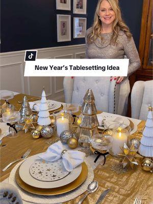 Happy New Year! 🎉 I hope you had a relaxing and enjoyable holiday season spending time with family and friends! Sharing one last holiday tablescape idea to save for the next holiday season. 🎄 I created this New Year’s Eve tablescape using ornaments, small Christmas trees and glass hurricane candleholders. The star plates are from Goodwill that I picked up a few years ago.🤩 🎀 Be sure to follow me for more decorating ideas and tips!  🥂Here’s to 2025!  #newyears #newyearsdecor #homedecorating #holidaytablescape #tablesetting #tablesettingideas #tablescapes 