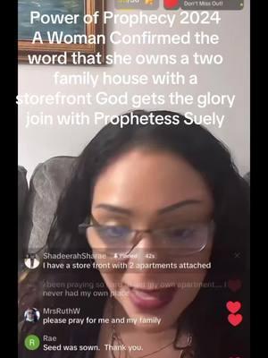 Power of Prophecy 2024 A Woman Confirmed the word that she owns a two family house with a storefront God gets the glory join with Prophetess Suely #fyp #trending #christiantiktok #viralvideo #global #globalprophetesssuely #trendingvideo #viraltiktok #prophecy #viraltiktokvideo #foryoupage #globaltiktok 