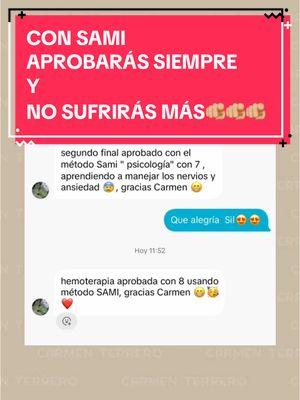 CON SAMI APROBÁS SIEMPRE Y CON EXCELENTES CALIFICACIONES 🫵🏼 NO TE ANGUSTIES MÁS!!! Con mis métodos para estudiar (SAMI)  y organizarte (CATE), dominar la técnica de cuadros sinópticos ( HERRAMIENTAS PARA  ESTUDIANTES ) aprender a dar un examen sin bloquearte (CONSEJOS ANTIBLOQUEOS) ⬇️⬇️⬇️⬇️⬇️⬇️⬇️⬇️⬇️⬇️⬇️⬇️⬇️⬇️⬇️⬇️⬇️⬇️⬇️⬇️⬇️⬇️⬇️ APROBARÁS SEGURO!!!!   🎓 Miles de testimonios te dan esa  seguridad!!👩🏻‍🎓👨🏻‍🎓                                       ¿Tu SALVACIÓN?  👉🏼LINK DE MI PERFIL 👉🏼HOY!!🎉  COMBOS 50% off y regalos!!! SE TERMINA!!!! 👉COMBO ESTUDIANTE EXITOSO y OPORTUNIDAD 🔥🔥🔥🔥 👉🏼COMBO ALL INCLUSIVE 75% descuento  tiene TODOS MIS CURSOS!!!!!!!!🔥 👉🏼cursos  🔥 SAMI ,CATE ,HERRAMIENTAS PARA ESTUDIANTES, CÓMO DAR UN EXAMEN SIN BLOQUEARSE (Consejos Antibloqueos)  hoy  🔥🔥🔥descuento y regalos 🎁  ❗️❗️❗️SE TERMINA!!!          #fyp #foryoupage❤️❤️ #siguiendo #sami #cate #estudio #academiacarmenterrero #motivacion #combos #comboallinclusive #comboestudianteexitoso #combooportunidad #mexico #colombia #ecuador #peru🇵🇪 #chile #bolivia🇧🇴 #paraguay🇵🇾 #uruguay #españa #madrid #salamanca #buenosaires #argentina #cordoba #mendoza #rosario #usa🇺🇸 #                                            