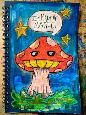 Magic Mushies Sketchbook ✨🍄✨ #fingerpainting #mushroomart #handpainted #sketchbook #illustration #mushrooms #doodle 