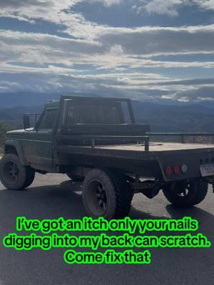 I need your help darlin #truck #trucks #dieseltrucks #diesel #jeep #j20 #singlecab #flatbed #dieselswapped #builtnotbought #beatnotbabbied #sendit #single #bluecollar #mountains #wanderlust 