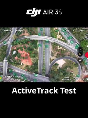 How to get that perfect shot even on an intersecting overpass? 🚗🎯 Testing DJI Air 3S’s ActiveTrack 360° for precise, on-time tracking! ✨ #DJIAir3S #Air3S #ActiveTrack #Droneview#SmoothShots #Fyp