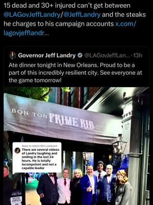 Replying to @Visitor180   15 dead at time of posting, 30+ injured. LOUISIANA OFFICIALS DO NOT CARE ABOUT LOUISIANA LIVES #neworleans #jefflandry #louisiana #corruption 