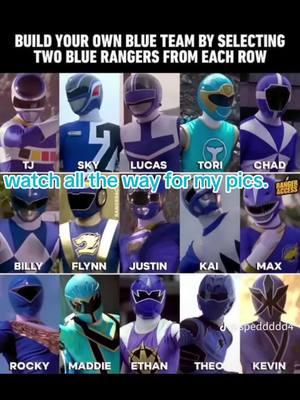 racked my brain a lil on this one. #powerrangers #customrangerteam #allbluepowerrangers #powerrangerstiktok #pickyourteam #foreverblue #spdblue #bluemysticranger #mmprblueranger #junglefuryblueranger 