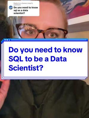 To land a job as a data scientist, you need to know SQL as well as Python (or R, depending on the industry). #sql #python #datascience #datascientist #datacareer #techjob #tech #techtok #datatok 