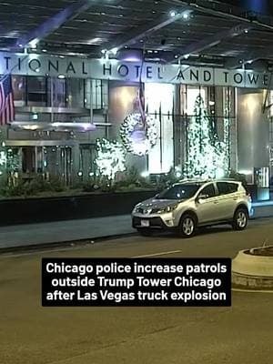 The Chicago Police Department has increased patrols near Trump International Hotel & Tower in Chicago after a Tesla Cybertruck exploded near Trump's Las Vegas hotel and casino in what's being investigated as a possible terror attack. #chicagopolice #trumptower #trump