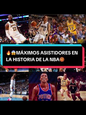 🔥🏀LOS MÁXIMOS ASISTIDORES EN LA HISTORIA DE LA NBA🔝💪🏽 1️⃣ Jhon Stockton “Stock” 15.806 asistencias😱🥇 2️⃣ *Chris Paul “CP3” 12.167 asistencias🔝🥈 3️⃣ Jason Kidd “J-Kidd” 12.091 asistencias👏🏽🥉 4️⃣ *LeBron James “King James” 11.268 asistencias 👑 5️⃣ Steve Nash “Nasty Nash” 10.335 asistencias 🇨🇦 6️⃣ Mark Jackson “Action” 10.334 asistencias 💪🏽 7️⃣ Magic Johnson “Magic” 10.141 asistencias 🪄 8️⃣ Oscar Robertson “The Big O” 9.887 asistencias 👊🏽 9️⃣ *Russell Westbrook “Russ” 9.680 asistencias 👀 🔟 Isiah Thomas “Zeke” 9.061 asistencias 🙌🏽 *Jugador Activo . #NBA #basketball #baloncesto #ranking #top10 #lebron #michaeljordan #statics #assists 