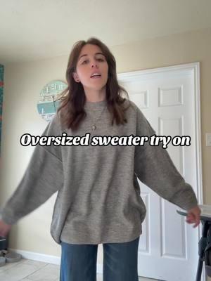 She cute #oversized #oversizedsweater #madisonandmallory 