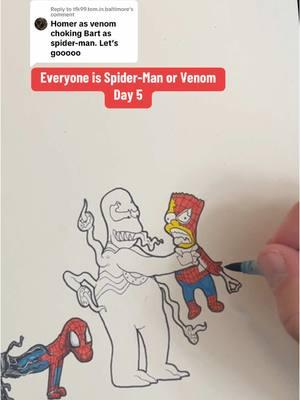 Replying to @tfk99.tom.in.baltimore Homer Simpson Venom and Bart Simpson Spider-Man! #simpsons #thesimpsons #homersimpson #bartsimpson #fox #sony #marvel #disney #venom #spiderman #art #drawing #popculture 