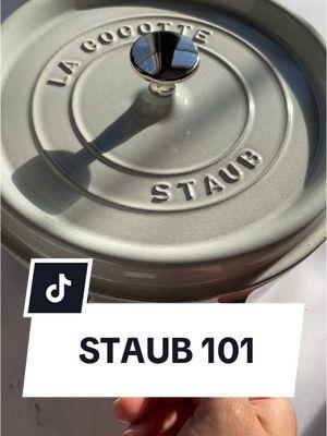 ⬇️ Frequently asked questions ⬇️ Share or save this post for future reference.  Leave any questions about your STAUB in the comments below.  1. What are the benefits of enameled cast iron cookware? STAUBs never need to be seasoned, can be left to soak overnight, and can be cleaned with soap and water. They will never rust.  2. Where are STAUBs made? Our cast iron cookware is proudly crafted in our factory in Merville, France.  3. What are those bumps on my STAUB lid? The lids of our cast iron pieces are specially designed to help rain condensation down over your food, contributing to better flavor and texture. You'll see this in both our French and Dutch ovens.  4. What is the white or red haze on the bottom of my STAUB? Often mistaken for damage, this is harmless and easy to clean. It's baked-on food residue and it will come off if you scrub with baking soda or Bar Keeper's Friend and a damp sponge. 5. Can I use metal utensils in my STAUB? In the interests of protecting the enamel, we don't recommend using metal utensils in our cookware. Wood or silicone utensils are the best choice.  #madeinstaub #staub #castiron #castironcare #castironcleaning #enameledcastiron #beginnercook #foodies #howto