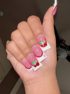 DONT PLAY🫵🏽 #frenchtipnails #ducknails #cherrynails 