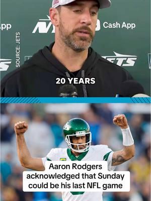 Will Sunday be the last day we see one of the 🐐’s on the field? #nfl #nfltiktok #nflfootball #newyorkjets #jets #nyj #aaronrodgers #halloffame #quarterback #retire #goat #packers #packersnation 