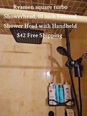 Ryamen square turbo Showerhead, 10 inch Filtered Shower Head with Handheld $42 Free Shipping #Ryamen #squareturboShowerhead #Showerhead #filteredshowerhead #fyp #TikTokShop #viralvideo #shopping 