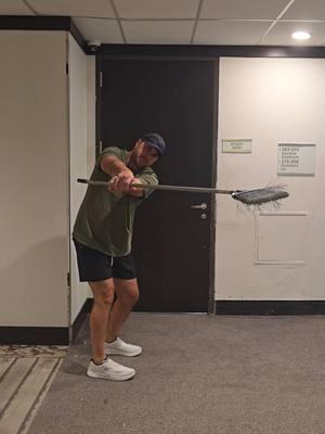 no days off in 2025. even on vacation a randpm broom in the corner can show how much manipulation there is in a traditional golf swing. the answer to your 2025 golf game is #thejujuswing. hope to see you at thejujuswing dot com this year! #golftok #golftiktok #golf #golfswing #sweep #broom 