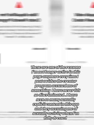 #creatorrewardsprogram These are one of the reasons I’m not longer active in this page anymore evey time I post a video the creator program accused me of something  I have never felt so discriminated . I have seen so many sexually explicit content in this app and they accusing me of sexually activity when I’m fully dressed. #BlackTikTok #fault #violationofcommunityguidelines 