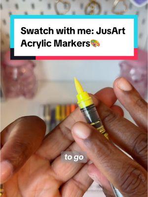 Marker swatching the JusArt acrylic markers #markerswatches #markerswatching #acrylicmarkers #paintpens #jusart #coloringtok  #tiktokshoplastchance #NewYearNewAura #spotlightfinds