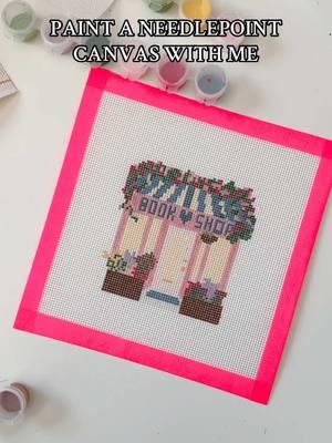 Let’s paint one of y’all’s fave needlepoint canvases, the book shop 💕 #needlepointtiktok #needlepointpainting #ndlptnation #ndlpt #needlepoint #needlepointdesigner #needlepointcanvas #handpaintedneedlepoint 