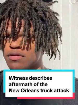 Zion Parsons was celebrating on Bourbon Street as the New Orleans truck attack unfolded and lost one of his closest friends, 18-year-old Nikyra Dedeaux, in the attack. Describing the heartbreaking aftermath, he recalled, "Bodies all up and down the street, everybody screaming and hollering. You look down, you see somebody doing CPR. You look around, people crying on the floor. Brain matter all over the ground. And it really hurt me to see one of my closest friends like that." #neworleans #bourbonstreet #louisiana 