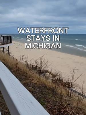 These cute and cozy cottages are right on Lake Michigan with amazing views! Scenic Drive Resort has 7 deluxe cottages to choose from. Each cottage sleeps 4 people and is located just steps away from a private beach area!  Plan your next relaxing getaway in Muskegon, Michigan with @DreamStay!  #waterfront #lakemichigan #vacationrental #wintergetaway #muskegonmichigan 