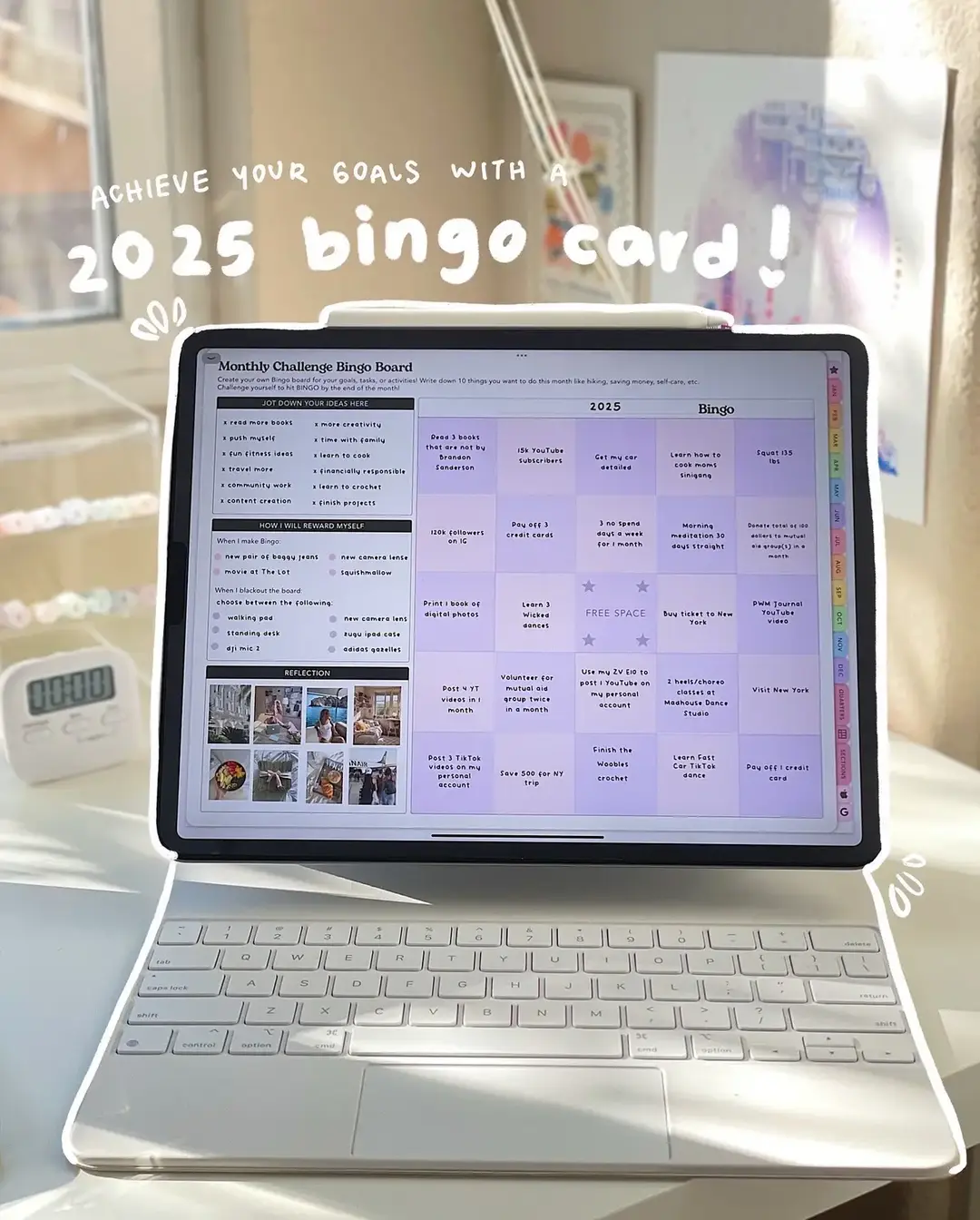 🎯✨ Lovee the idea of creating a bingo card to help crush your goals for the new year! It’s even better that our new 2025 and Undated Weekly & Daily Planners already include a template just for this 😍🙌 I like using the Shape tool in Goodnotes to color in the squares once I complete them 🎨✅ It’s so satisfying! Have you tried this out yet? 🤔💭 Let me know below! ⬇️ . . #2025goals #digitalplanning #ipadplanner #goodnotesplanner #bingochallenge #2025planner #passionplanner #ipadapp #magickeyboard