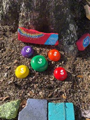 Replying to @baby.aries.24 finally made some skittles 💜 great suggestion on using the bowls for them 👍 these diy concrete mold projects have been so fun 🤩 #skittles #DIY #concretemold #diyconcretemold #brick #brickpainting #candy #concrete #diydecor #gardendecor #candybrick #candyland 