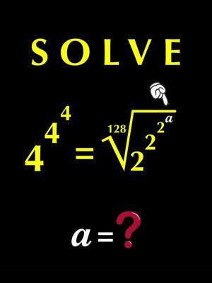 Can you find the value of “a” in this equation? #mathchallenge #mentalmath #algebra #mathteacher #collegemath 