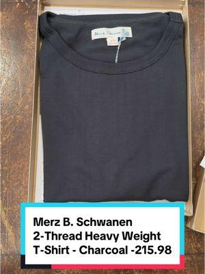 Unboxing the new Merz B. Schwanen 2-Thread Heavy Weight T-Shirt in Charcoal 215.98 #fashiontok #denimtok #selvedgedenim #thebear #jawnzenthusiasts #selfedge 