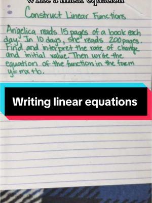 Writing a linear equation from a word problem. #impactmath19 #linearequations #writinglinearequations 