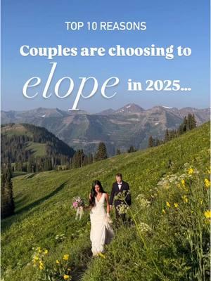 Considering if eloping is right for you? Here are 10 reasons why couples are choosing to elope instead of having a big wedding!  If you’re looking for our full list of resources to help you with your elopement, click the link in our bio!  PS the reasons listed aren’t correlated with the couple shown, though these are real reasons our clients have told us they chose an elopement 🫶🏼  #elope #elopement #elopementlove #elopementwedding #elopements #elopementinspiration #coloradoelopementphotographer #coloradoelopements #smallwedding #microwedding #elopementphotography #elopementweddingphotographer #rockymountainwedding #mountainwedding