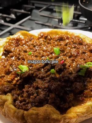 Be careful this one is a high protein belly buster 🌶️  Tofu egg pie thing: - firm tofu - lots of eggs - season eggs with five spice, white paper, salt, black pepper - arrange tofu in spiral shape in plate and pour egg over - slide tofu/egg into a hot pan - cover until egg is cooked Mapo tofu sauce  - ground pork or beef  - cornstarch slurry - oyster sauce - black bean sauce  - chili oil - sichuan chili flakes - garlic  - green onion  Sautee dry ingredients & add cornstarch slurry until it’s a saucy consistency  #mapotofu #highprotein #healthyrecipes #dinnerinspo #bellycuster #chinesefood #chinese #thanos 