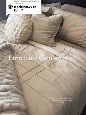 Replying to @Heather Witmer go grab this comforter set while it’s on sale!! These are so pretty!!✨ #comforter #comforterset #comfortersets #bedding #beddingset #bedroominspo #bedroomcheck #bedroomdecor #homedecor #farmhouse #livinco #neutralaesthetic #neutralbedding #luxurybedding #aesthetichome #bedroom #bedroommakeover 