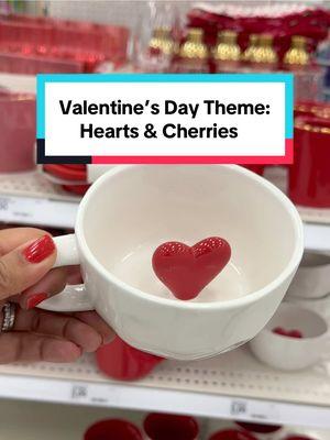 🍒 in love with this Valentine’s Day theme of hearts and cherries ❤️ this is your sign to throw a hearts and/ or cherries theme galentine’s day party! #ValentinesDay #valentinesdayideas  #galentinesday #galentinesparty #heartmug #coffeemug #cherries #valentinesday2025 #valentinesdaydecor 