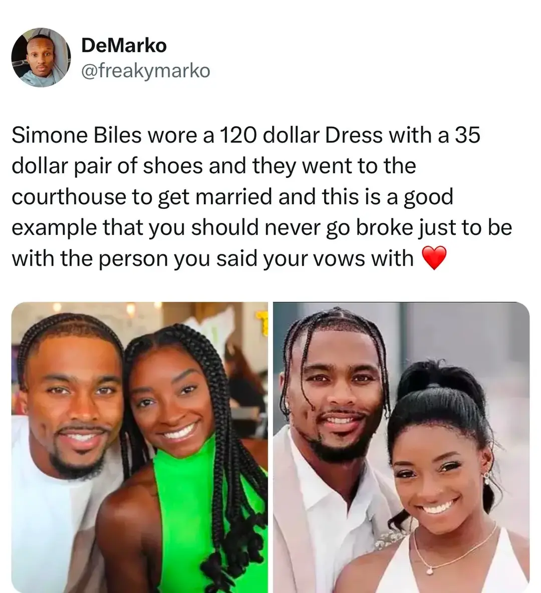 Love always wins ❤️ #simonebiles #jonathanowens #fyp #olympics #lovestory #marriage #wife #husband #goals 