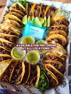 NOW TAKING PRE-ORDERS‼️🙌  Rosca de Tacos ($50) includes 25 Bistec Tacos and 1 Baby Jesus with sides of Limes, Green Salsa, Raw Onion, and Grilled Onion 🌮 DM us to pre-order or stop by any of our locations: 📌Uptown McAllen 📌South 10th McAllen 📌Sharyland #roscadereyes #threekingsday #roscadetacos #tacoplatter #peda #rgvfood #explore #viralvideos #rosca #mexicanfood #hispanic #parati #fyp #foryoupage 