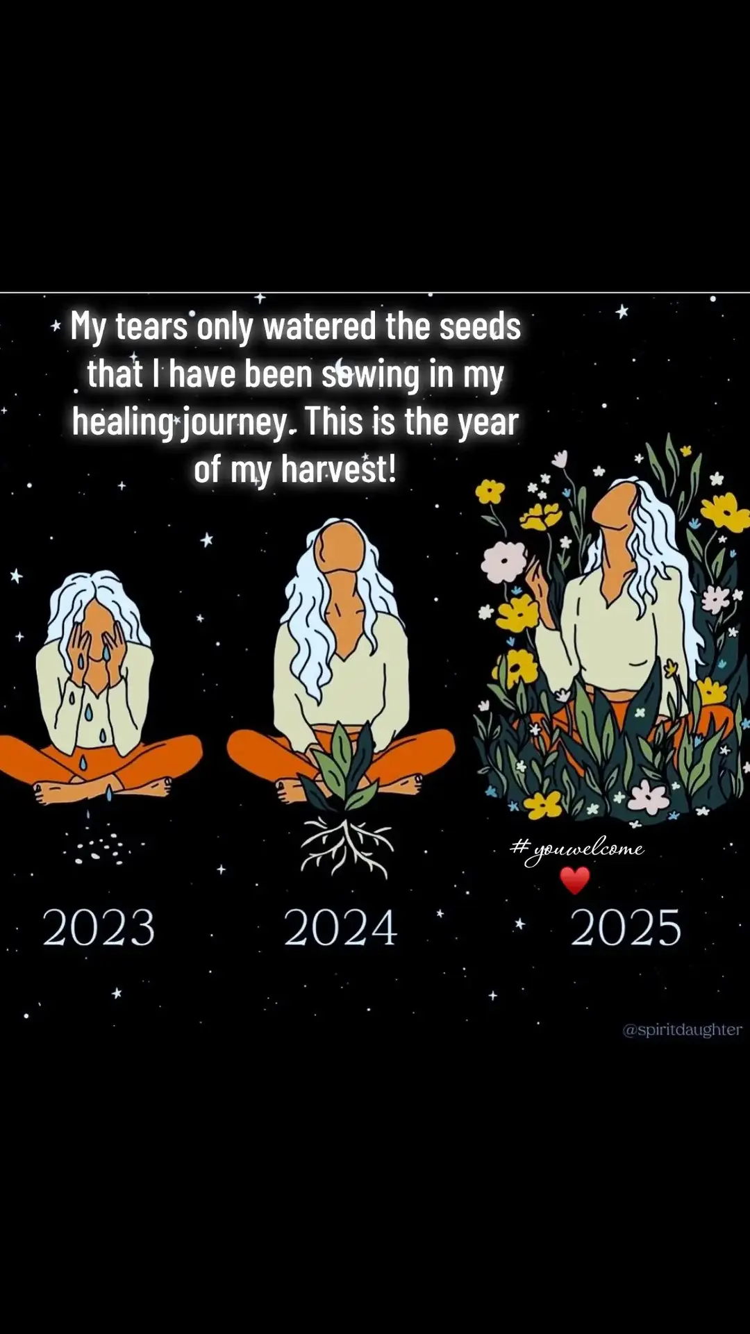 “My tears fell like rain, not in vain—for they watered the seeds of my growth, and from sorrow, beauty will bloom.” #jaychelah #youwelcome #iamlove #harvest #tears #seeds #journey #healing #genx #wisdom #fyp #2025 #algorithm #foryoupage 