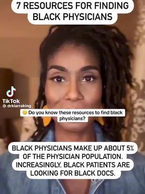 🤔 Do you know these resources to find black physicians? Check out the #facts in this #Tiktok. Credit: @drkiarraking
#medical #medicalawarness #health #medicalfacts #dermatology
#representationmatters #blackresources #blackdoctors  #Blackmedical  #Blackhealth #Africanhealth  #themoreyouknow  #Worldfacts #Blackgirlfollowtrain #Blackmanfollowtrain #Blackmenfollowtrain  #Blacktiktokcommunity #Africantiktok #Africantiktokcommunity #Africantiktokinterntional