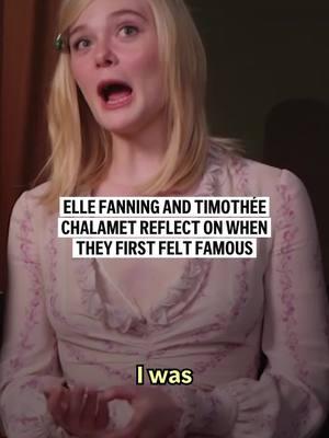 "A Complete Unknown" stars Elle Fanning and Timothée Chalamet look back on their different experiences getting recognized for the first time. Fanning admits she may have set up her famous sister, Dakota, before she understood what fame was like herself. #ellefanning #timotheechalamet #fame