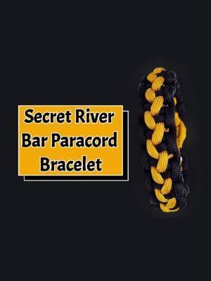 How to Make a Secret River Bar Paracord Bracelet. Paracord used: Black Paracord 550 - 5.6 ft or in metric 1.7 mt Gold Paracord 550 - 5.6 ft or in metric 1.7 mt Wrist circumference 7.5 inches or 19 centimeters. #Secretriverbarparacordbracelet #Secretparacordbracelet #SecretKnotparacordbracelets #Bracelettutorials #Paracordknots #howto #makeathome #DIY #crafting #paracordart