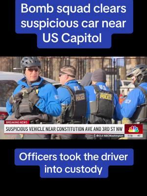 A man seen driving on a sidewalk near the U.S. Capitol on Thursday morning was arrested and a bomb squad cleared the car, authorities say. U.S. Capitol Police officers “spotted a car that had been driving along the sidewalk, near Peace Circle, and into the grassy area near Third Street, NW, & Constitution Avenue” at about 10 a.m., the department said in a statement. Officers took the driver into custody, arresting him for reckless driving. #dmvnews #dmv #washingtondc #districtofcolumbia #maryland #virginia #northernva #dc #uscapitol #dctiktok 