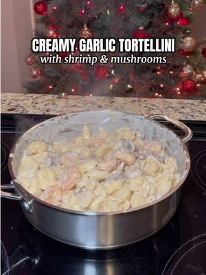 quick + easy creamy garlic tortellini with shrimp & mushrooms 🧄🍤    🍄‍🟫 ingredients:  2-4 tablespoons olive oil  1-2 pounds shrimp, raw  Shrimp seasoning (I used @Slap Ya Mama) 2-3 tablespoons garlic, minced  2 tablespoons butter, salted 16 oz mushrooms, sliced  1/2 cup chicken broth  1/2 teaspoon pepper 1/2 teaspoon salt  2 tablespoons cream cheese  1 cup heavy cream  1 & 1/2 cup Parmesan cheese, shredded  12 oz cheese tortellini, cooked according to package     #creamygarlicsauce #tortellini #tortellinitok #garlic #EasyRecipe #easyrecipesathome #EasyRecipes #homemadesauce #cookathome #cookwithme #homemadefood #DinnerIdeas #shrimp #Recipe #recipeideas #recipesoftiktok #foodtiktok #cookingtiktok #slapyamama 