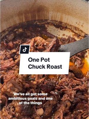 One pot chuck roast 
 If you’ve loved my previous chuck roast recipes, this one is even easier and more delicious. It takes just 10 minutes to prep and it cooks low and slow in the oven all in one pot. Its a perfect meal prep recipe and easy protein for so many meals. I use this for multiple recipes like these tacos, stuffed peppers, and soups. All of those recipes are in my FREE bonus ebook when you preorder my cookbook (link is in my bio).  
 Here is how to make it:
 
 1.Preheat oven to 325F.
 
 2.Add 3lbs chuck roast to an oven safe dish (with a lid, or you can cover it with foil). Add 1 thinly sliced yellow onion at the base with 4-5 minced garlic cloves.
 
 3.Season both sides of beef with 3-4 generous pinches salt, pepper, 1 packet of taco seasoning. Rub well on all sides.
 
 4.Pour in 17oz beef broth and add 2 chipotle adobo peppers (from the can).
 
 5.Cover, then place in the oven at 325F for 4hrs. If your chuck is more than 3lbs, aim for about an hour per pound + 1 hour. So if its 2 lbs go for 3 hrs, etc.
 
 6.After 4hrs, remove from the oven, shred using two forks, mix well with the drippings, then put back in the oven at 400F for 30-40 mins. Mix again when you remove from the oven and use it as your protein for whatever dish you want. I served these inside lowcarb tortillas with mashed guac, fresh chopped cilantro, cheese, and hot sauce.
 ENJOY!
 .
 .
 .
 #lowcarb #lowcarbrecipes #keto #ketorecipes #mealprep #healthyrecipes #goodmoodfood #healthyfoodshare #whatsonmyplate #healthyrecipes