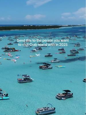 Is Crab Island on your 2025 bucket list?👀🌊  Book Ahead and Save 10% on your Crab Island boat rental with code “EARLYBIRD10”. Book now—link in bio.🔗🙌 Offer ends 2/28/25!  #crabislanddestin #2025travel #florida #destin #2025bucketlist 