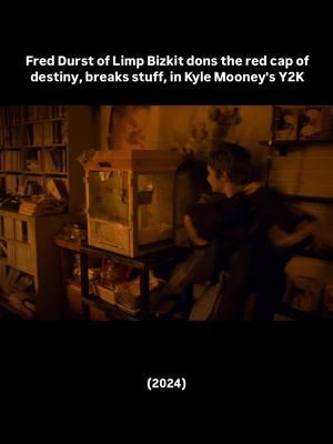 Fred Durst of Limp Bizkit dons the red cap of destiny, breaks stuff, in Kyle Mooney's Y2K (2024) #numetalmoment #numetal #nugaze #nu #metal #foryou #music #numetaltiktok #fypシ #fypp #fyppp #foryoupage #viral #newmetal #rapmetal #metalcore #freddurst #limpbizkit #y2k