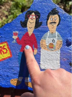 Replying to @mfjade_  definitely need more bobs burgers bricks 😁 here’s my newest one plus what we have so far #brick #brickpainting #bobsburgers #funnydecor #cartoon #DIY #silly #fun #gardendecor 