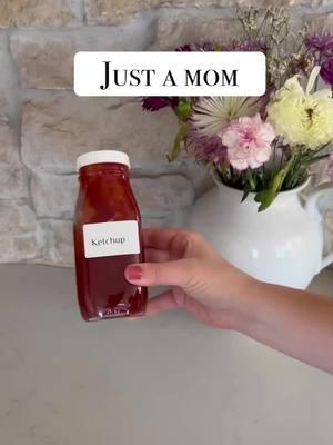 Just a Mom trying to feed her kids without dyes, sugars & seed oils!! Sharing this really yummy Homemade ketchup recipe that is guilt free without preservatives and added yucky "natural flavorings" 🍅🥫Did I mention it tastes amazing?! My kids love it plus it's so cute in these glass containers with homemade labels. #ketchup #homemade #avoidseedoils #homemaderecipe #toddlerapproved #tomatorecipe #tomatoplant #girlmom #scratchcooking #tradwife #farmtofork #guiltfreecooking #nourishingfood #nourishing