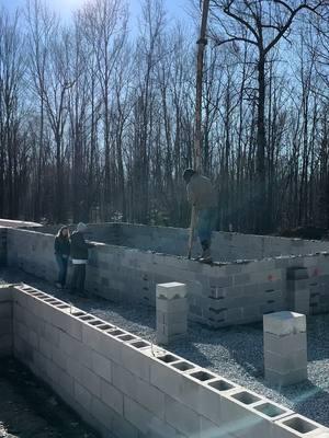 Filling our porch walls with concrete today. Next step, Summertown metals will start! @Dylon Dishman #summertownmetals #foreverhome #newconstruction 