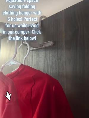 Perfect for anyone trying to save space! #hangers #hangingclothes #Lifestyle #camperliving #camper #camping #campinglife #rvliving 